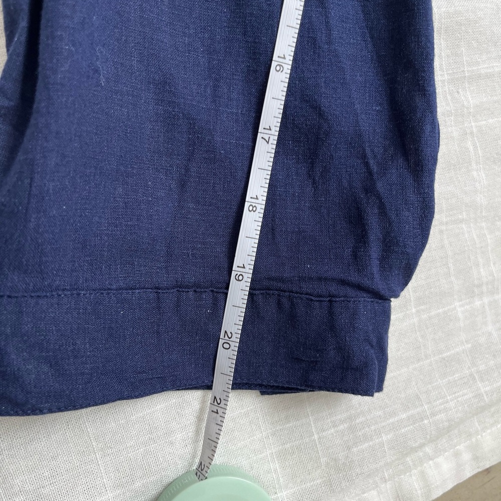 Penningtons Navy Linen Blend Blouse with Lace Hem - Picture 13 of 16